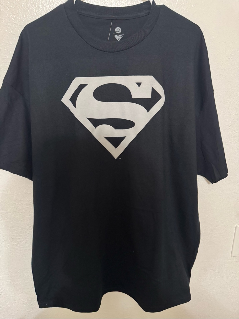 DC Super Man Logo Men’s Black T-Shirt Size 2XL